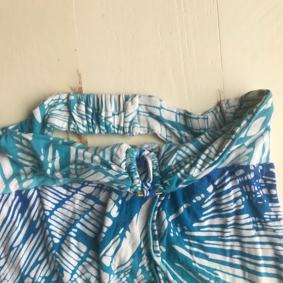 Long blue patterned dress - Picture 3 of 4